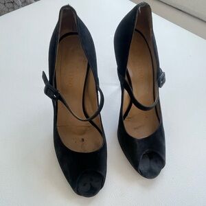 Valentino Black Shoes, Size 9, Suede